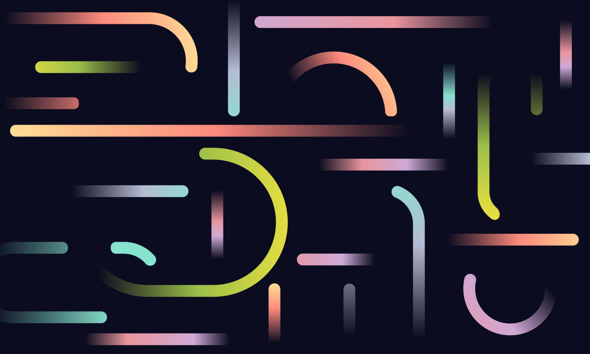 Abstracte vormen die de eenvoud en complexiteit van goede UX verbeelden